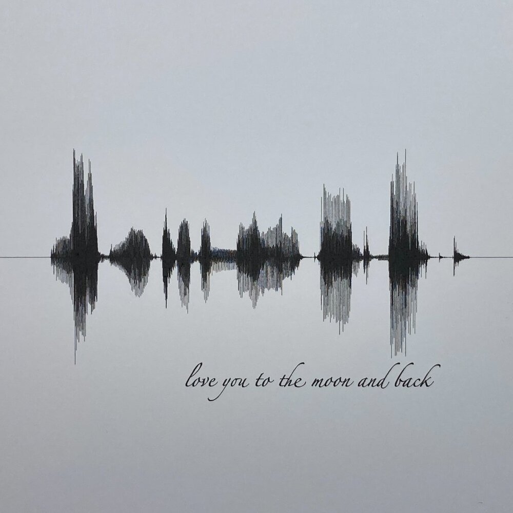 NEW Love You To The Moon Soundwave Wall Art Print 8x10in Black White Minimalist - Picture 2 of 2